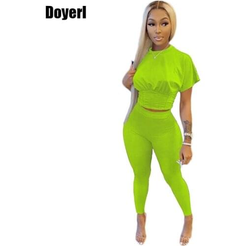 Bodycon 2 Piece Pants Sets Women Tracksuit Matching Sets Crop Top and Pencil Pants Streetwear Summer Two Piece Outfits for Women