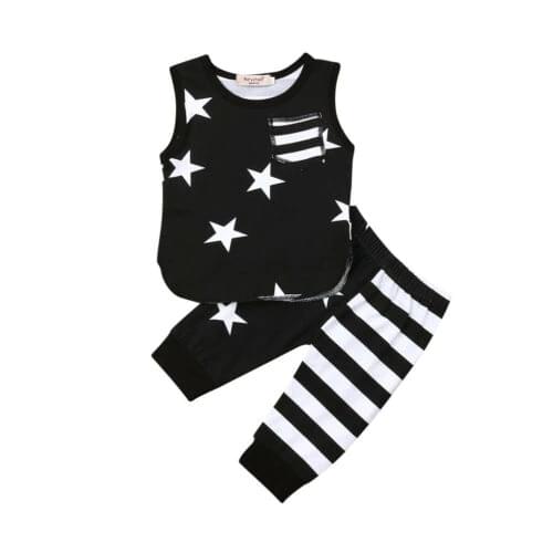 Boy Clothes Toddler Baby Boys Outfits Casual Sleeveless Pentagram Print Tops Pants Shorts Sports Clothes