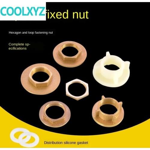 Basin single cold water faucet 1/2 IN Thread fixing nut all copper plastic water tank fish tank joint inner locking fitting