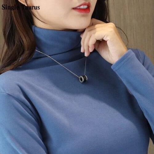Autumn Winter Turtleneck Sweater Women Solid Color Knitted Long Sleeve Knitwear Sweaters Women Slim Fit Basic Pullovers 2020