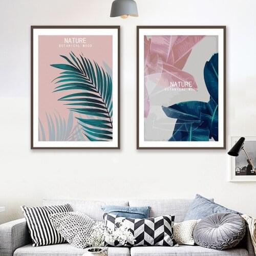 Modern Abstract Green Plants Leaf Poster Print Canvas for Living Room Art Wall Home Entrance Aisle Cuadros SalonDecoration 2-99