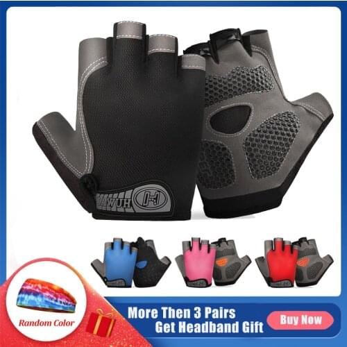 Sport Anti-slip Cycling Gloves Half Finger Breathable Men Women Fitness Gloves Damping Bicycle Outdoor Camping Fishing Gloves