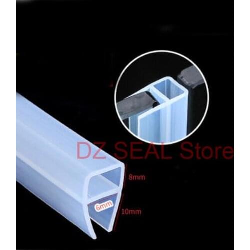 U shape silicone rubber bath shower glass door window seal strip weatherstrip for 6mm glass