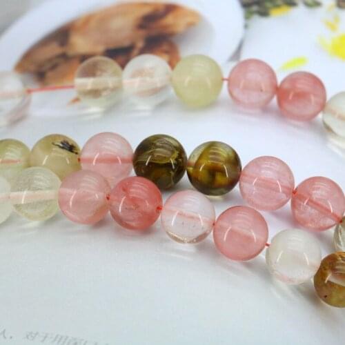 10mm Pink multicolor watermelon tourmaline round loose beads 15inches suitable for women making jewelry wholesale and retail