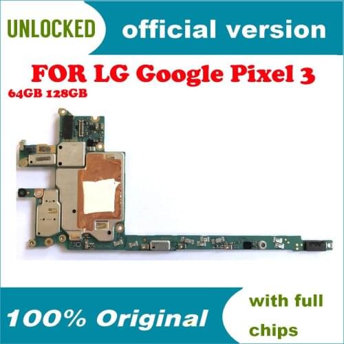 128GB 64GB Complete Logic Board With Chips Android For LG Google Pixel 3 Mainboard Original Unlocked Official System Motherboard