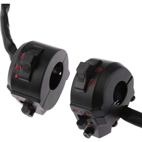 2Pcs 7/8 Inch 22 mm Universal Motorcycle Handlebar Control Switch Left and Right Low Beam Turn Signal Horn Switch