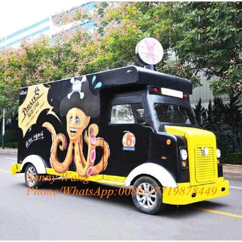 2020 Hot Sale Retro Food Truck Vintage Catering Trailers Milk Tea Shop Haircut Kiosk Clothing Van with CE certificated
