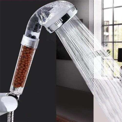 3 Modes Bathroom Shower Head Adjustable High Pressure Jetting Rainfall Showerhead Water Saving Negative Ion SPA Shower Nozzle