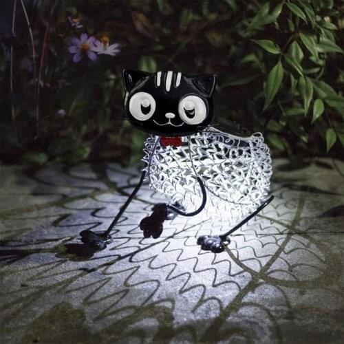 3D Cat Shaped Solar Garden Light Outdoor Animal Decor Lawn Patio Lamp Cat Solar Light for Garden Yard Decor Ornament