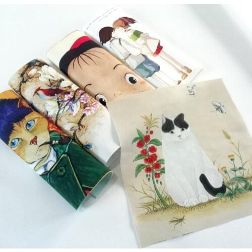 Diy Sewing Cloth Decoration Fabric Cartoon Girl Designs Patchwork Cotton Canvas For Children Room 27x28cm 5PCS Bag Decora New
