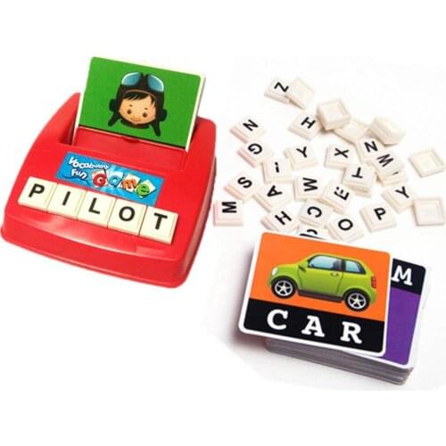 Childrens Toys Matching Alphabet Spelling Game Reading English Wooden Alphabet Words Puzzle Education Fun Baby Language Toys