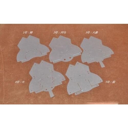 DIY leather hippo wolf bear cow elephant 5 animal style leather craft making sewing pattern pvc template