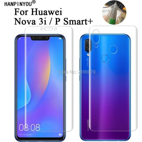 For Huawei Nova 3i / P Smart+ Smart Plus 6.3" Soft TPU Front Back Full Cover Screen Protector Transparent Protective Film Guard