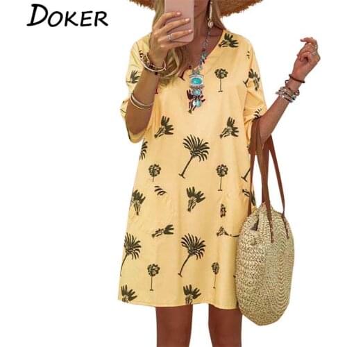 Желтые летние платья Doker China At AliExpress