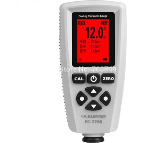 EC-770S Digital Coating Thickness Gauge 0-2000um/1um Paint Thickness Tester Film Thickness Meter FE/NFE Probe Tester EC770S