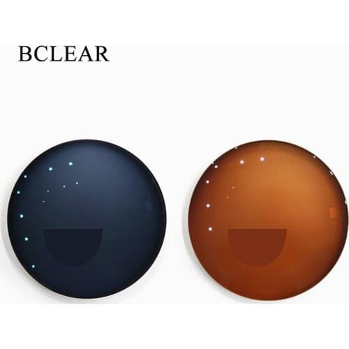 BCLEAR 1.56 Index Photochromic Flat Top Spectacle Prescription Bifocal Lenses to Far and Near Chameleon Photogray Photobrown