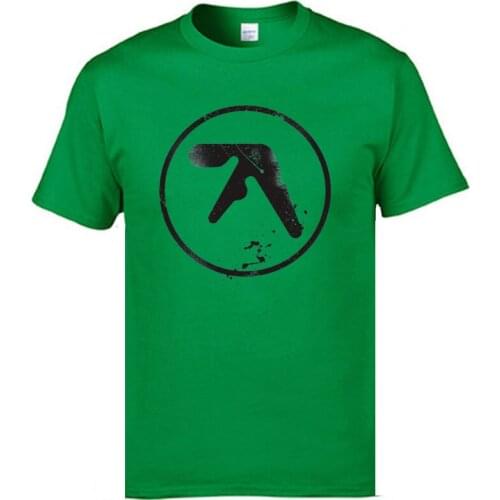 Aphex Twin Logo Techno Tshirt Dominant Crew Neck Unique Short Sleeve 100% Cotton Student T-shirts 2019 Birthday Tee Shirt