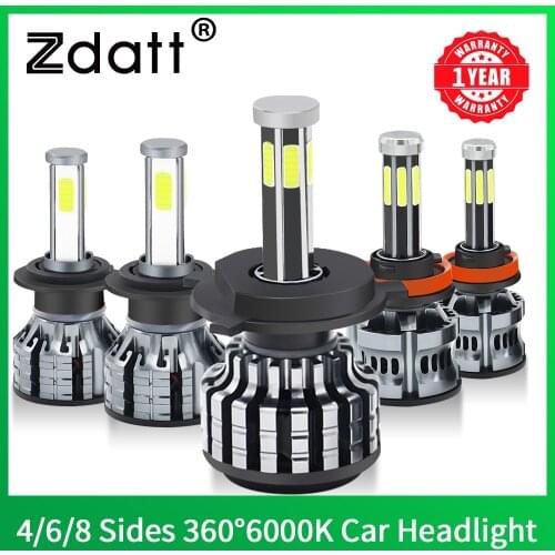H1 H7 LED 360 H4 16000LM HB3 HB4 H11 Led H8 9006 9005 Car Headlight Bulb Canbus 6000K 12V 60W Super Cooling Fog Lamps for Auto