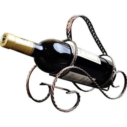 Sleek Modern Contemporary Tabletop Single Bottle Serving Display Wine Rack Holder