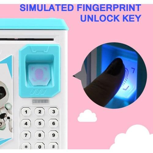 Bank ATM Password Money Box Cash Coin Saving Box For Kids Birthday Christmas Gift New Fingerprint Electronic Piggy