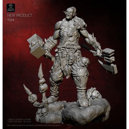 75mm 1/24 Orc Resin Soldier Model Self-assembled TD-2245