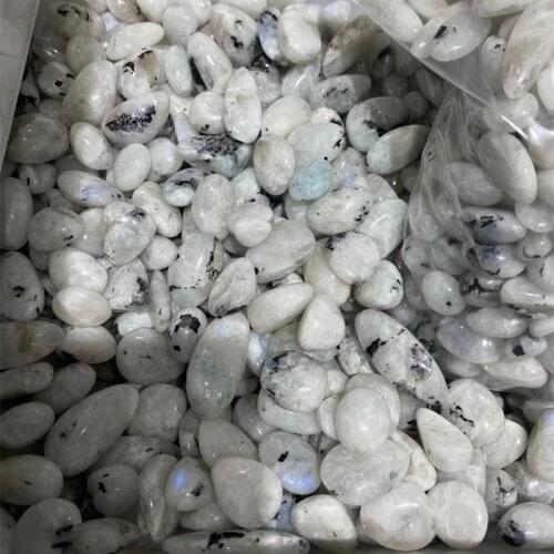 Natural gemstone quartz moonstone gravel tumble crystals healing stones for decoration