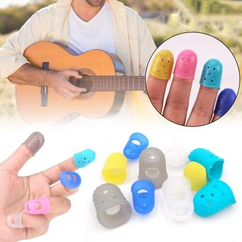 Non-slip Silicone Guitar Finger Protect Set Guitar Beginners Practice Finger Protector Breathable Electric Guitar Accessories