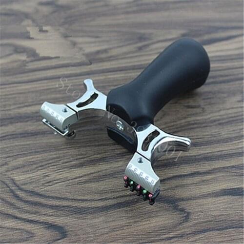 New Zinc alloy sliding sight point clip flat leather strapless slingshot outdoor shooting hunting
