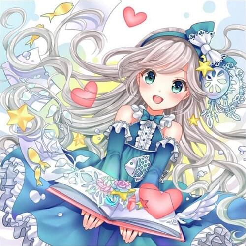 New Arrivals 5D DIY Full Round Diamond Painting Cartoon Girl 3D Embroidery Cross Stitch Rhinestone Mosaic Home Decor Art Y1369