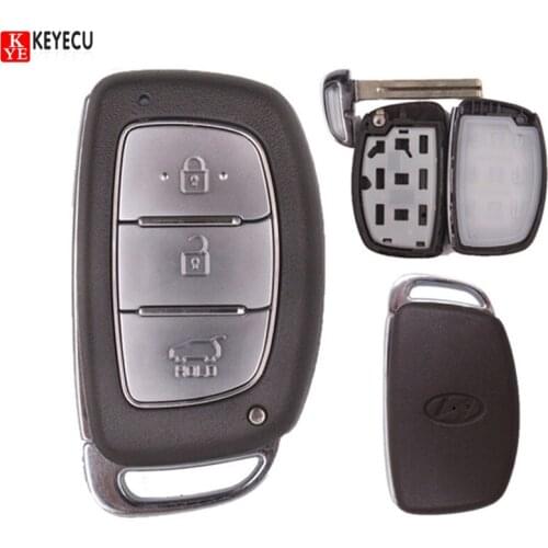 Keyecu New Brand Smart Remote Key Shell Case 3 Button FOB for Hyundai IX25 IX35 Elantra Sonata Verna +Uncut Blade with logo