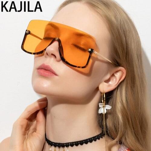Oversized Sunglasses Women Wholesale 2020 Luxury Brand Designer Semi-Rimless Square Sun Glasses For Women Shades UV400 zonnebril