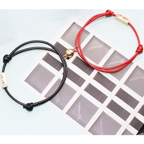 2 Pcs Couple Bracelet Alloy Bracelet Handmade Shanmeng Pledged To Each Other Attracted Bracelet Lovers Gifts For Women