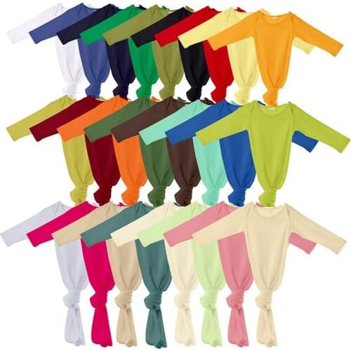 Kaiya Angel New Born Baby Items 0-24M Toddler Girl Clothes Robe Solid Cotton jumpsuit baby One-Piece Pajama nightgown Sleepwear