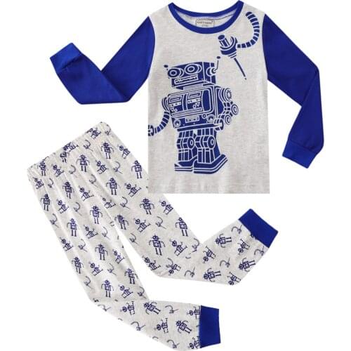 Newborn Kids Boys Girls Pajama Sets Cartoon Casual Long Sleeve T-Shirt Tops + Pants Toddler Kids Pjs Sleepwear Clothes