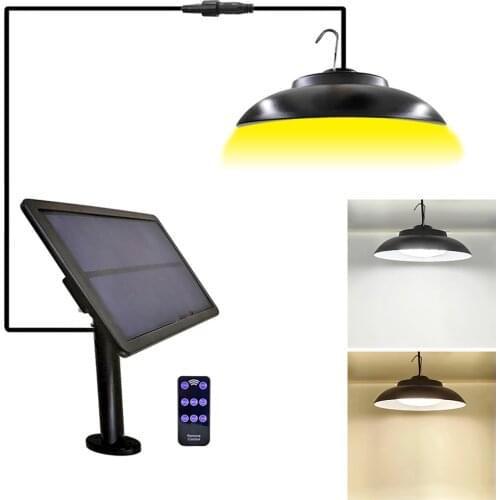 48 LED Solar Pendant Lamp Waterproof Outdoor Indoor Hanging Shed Lights for Outdoor Indoor Garden Courtyard Yard Patio Farm