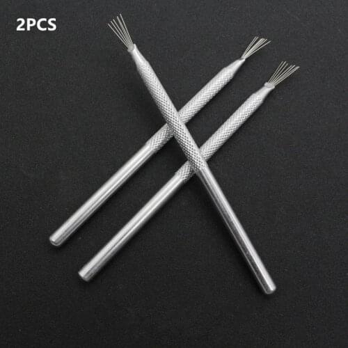 2pcs New 7 Pin Feather Wire Texture Ceramics Tools Polymer Clay Sculpting Modeling Tool Pottery Texture Brush Tools Strong Wire