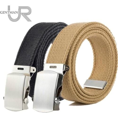 New Japan High Quality Canvas Belt Men And Women Jeans Belt Top Casual Luxury Strap 3 Colors 130cm Long Metal Buckle Belts