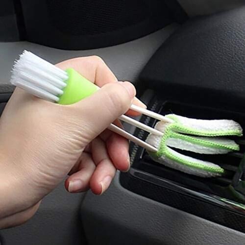 Double-Head Air Conditioning Brush Air Outlet Brush Broom Interior Instrument Panel Cleaning Brush Automotive Supplies