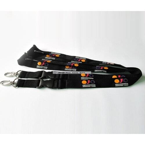 Custom Sport Logo Neck black Lanyards Silk Screen Keychain &Meeting Lanyards With Deign Logo Promotion Flat Lanyards