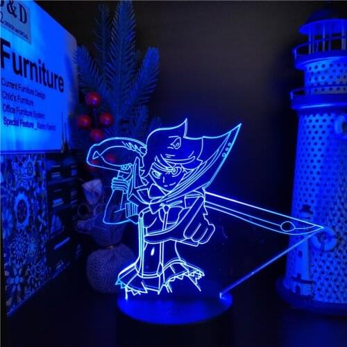 Kill La Kill Led Night Light Ryuko Matoi 3D Illusion Lamp Kids Bedroom Decor Birthday Cool Manga Gift Anime Colorful Table Lamp