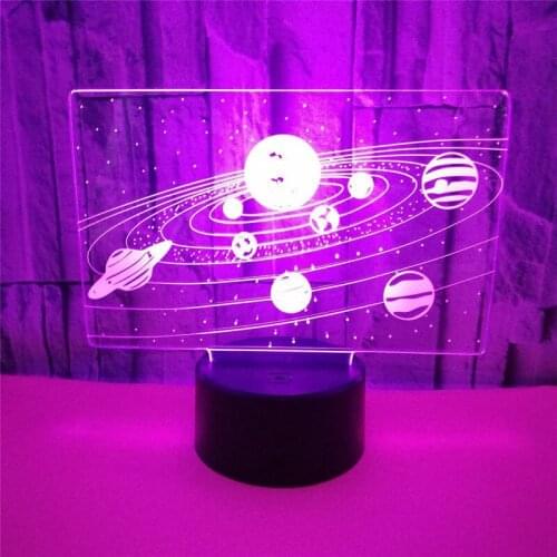 LED Night Light Home Room Decor Solar System Visual Illusion Desk Lamp Creative gifts 3D lamp Optical illusion Touch
