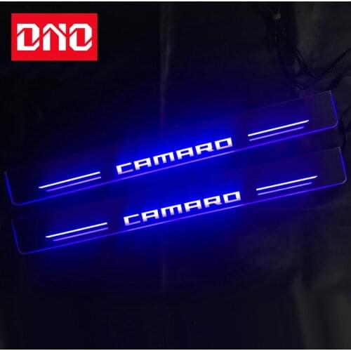 LED Car Light Door Sill Scuff Plate For Chevrolet Camaro 2011 - 2019 2020 Dynamic Pedal Pathway Streamer Welcome Footstep Lamp