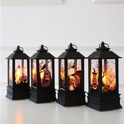 Halloween Decoration for Home Led Candles Light Vintage Castle Pumpkin Ghost Hanging LED Lantern Lamp Halloween Party supplies