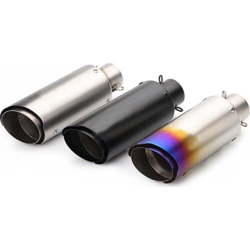 51mm 60mm Universal Motorcycle Exhaust Laser Logo Sticker Muffler Stainless Steel For YAMAHA For KAWASAKI ER6N R1 R3 R6 Z750 R25