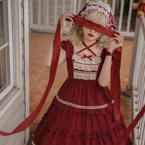 Vintage Lolita Dress light lo Japanese Soft Girl Lolita Tea Party Daily OP Short-sleeved Kawaii Princess Summer Retro Dress