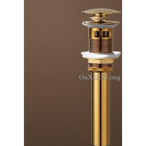 Gold/Rose Gold Brass Basin Pop Up Drain Stopper Lavatory Bathroom Sink Faucet Vessel Vanity Drainer Stopper Sink Waste Drainer