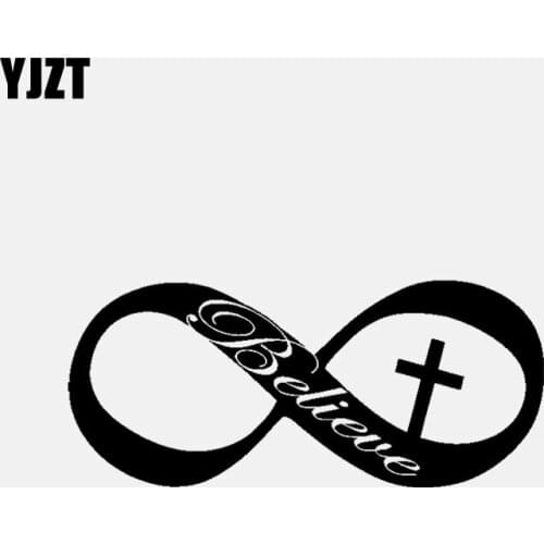 YJZT 14.6CM*6.5CM Believe Cute Christian Car Sticker Vinyl Decal Black/Silver C3-1477