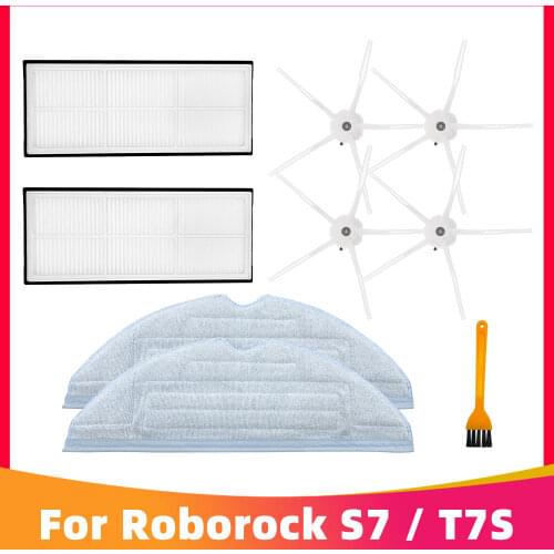 Side Brush Hepa Filter Mop Rag Cloth Replacement Kit for Xiaomi Roborock T7S / S7 Robotic Vacuum Cleaner Spare Parts