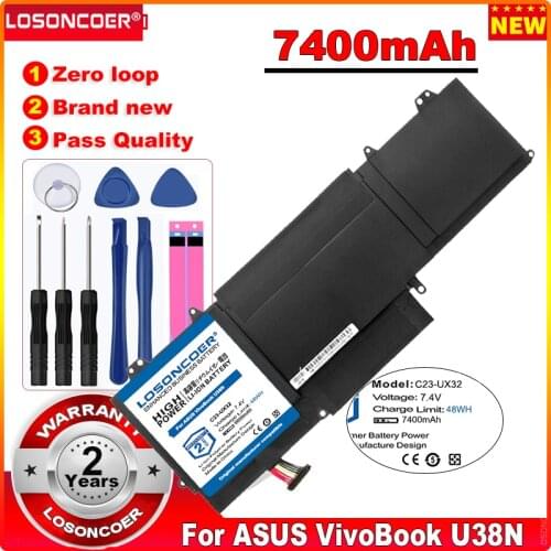 0 Cycle 100% New 7400mAh C23-UX32 Laptop Battery for ASUS VivoBook U38N U38N-C4004H ZenBook UX32 UX32A UX32VD UX32LA in stock