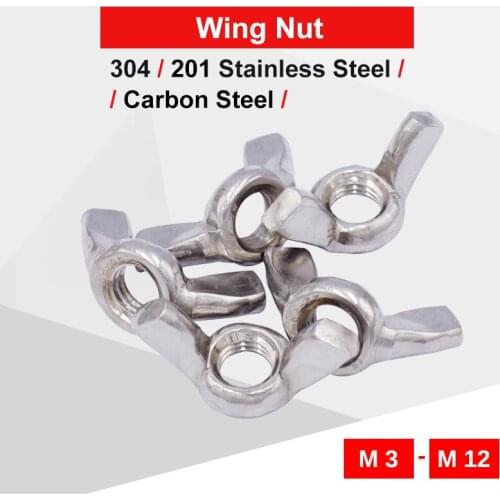 1-50 PCS Butterfly Wing Nuts M3 M4 M5 M6 M8 M10 M12 304 / 201 / 316 Stainless Steel / Carbon Steel Material Hand Tighten Nut